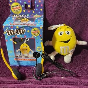 M&M'S Yellow Plush Radio with Headphones Kids With Keychain